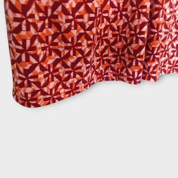 London Times Women Sz 18‎ Red Orange Jersey Dolman Sleeves Blouson Cottagecore - Picture 9 of 13